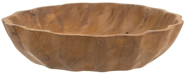Alt view image 4 of 7 - 9.8 2.4 Inch Round Shallow Bowl with Earthy Brown Finish, Wood