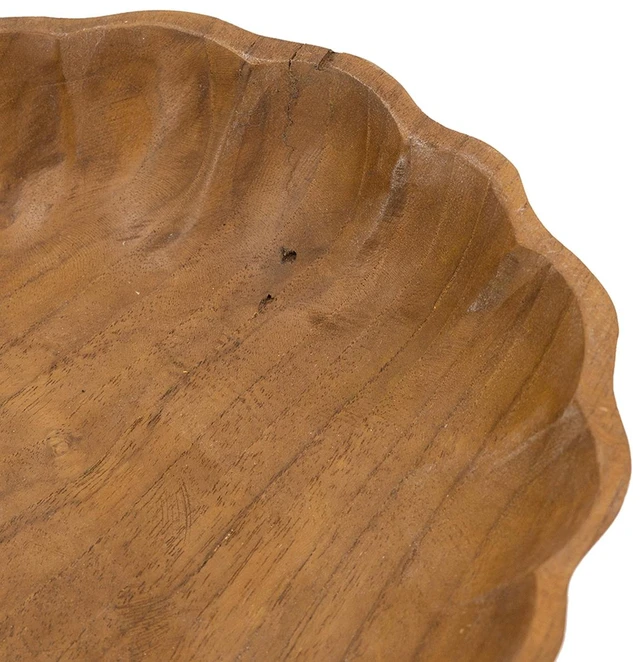 Alt view image 5 of 7 - 9.8 2.4 Inch Round Shallow Bowl with Earthy Brown Finish, Wood