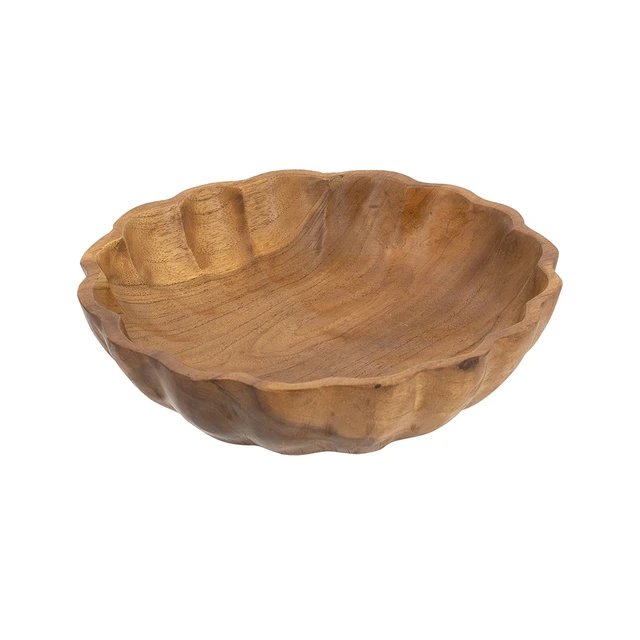 Alt view image 3 of 7 - 7.9 2 Inch Shallow Bowl with Earthy Brown Finish, Wood