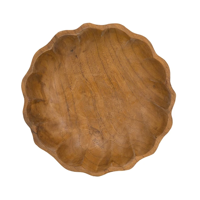 Alt view image 2 of 7 - 7.9 2 Inch Shallow Bowl with Earthy Brown Finish, Wood
