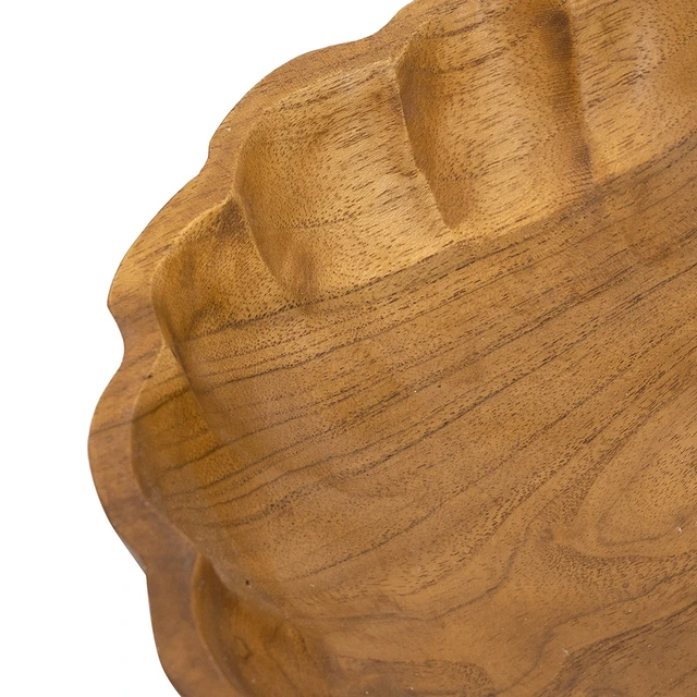 Alt view image 5 of 7 - 7.9 2 Inch Shallow Bowl with Earthy Brown Finish, Wood