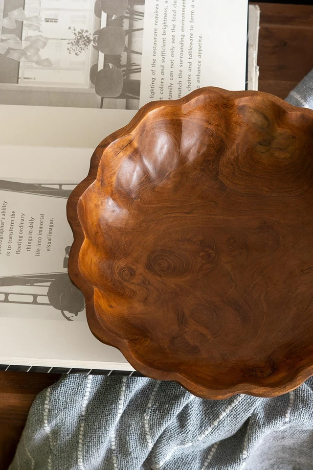 Alt view image 6 of 7 - 9.8 2.4 Inch Round Shallow Bowl with Earthy Brown Finish, Wood