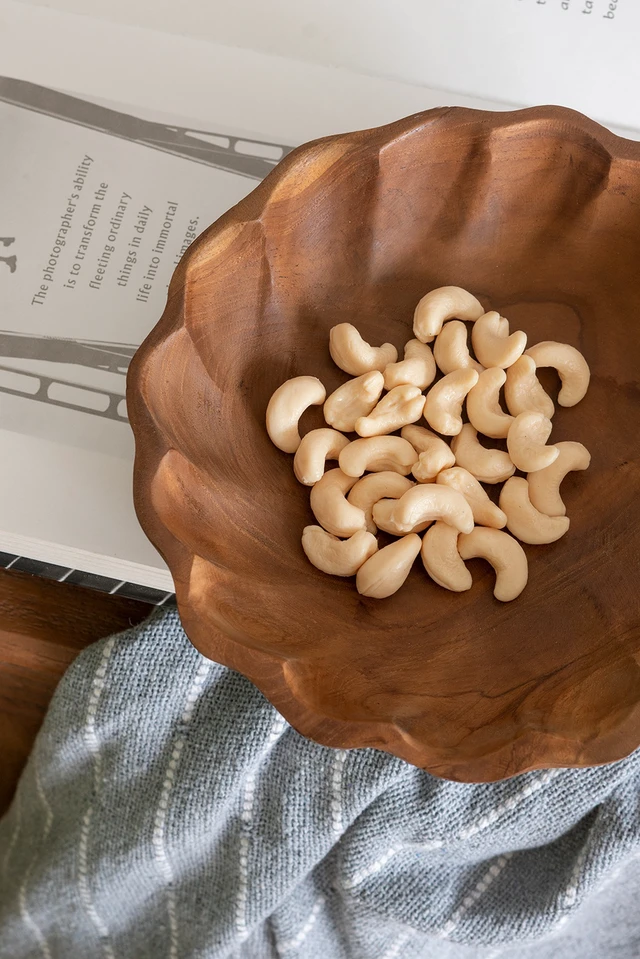 Alt view image 6 of 7 - 7.9 2 Inch Shallow Bowl with Earthy Brown Finish, Wood