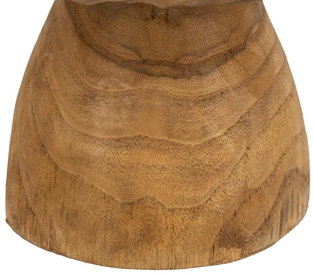Alt view image 6 of 7 - 7.9 3.9 Inch Decorative Pedestal Bowl with Brown Finish, Wood