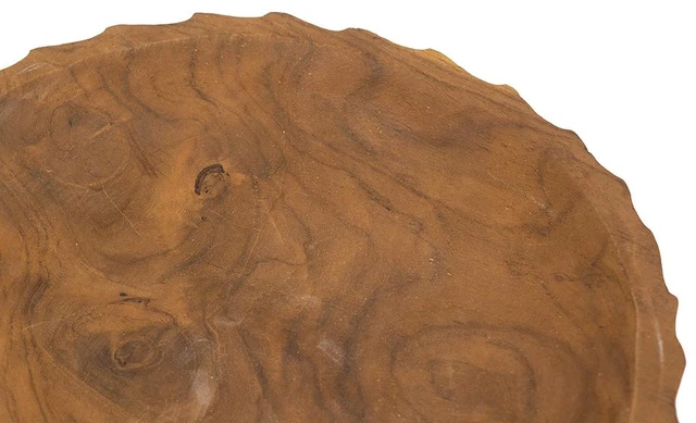 Alt view image 5 of 7 - 7.9 3.9 Inch Decorative Pedestal Bowl with Brown Finish, Wood