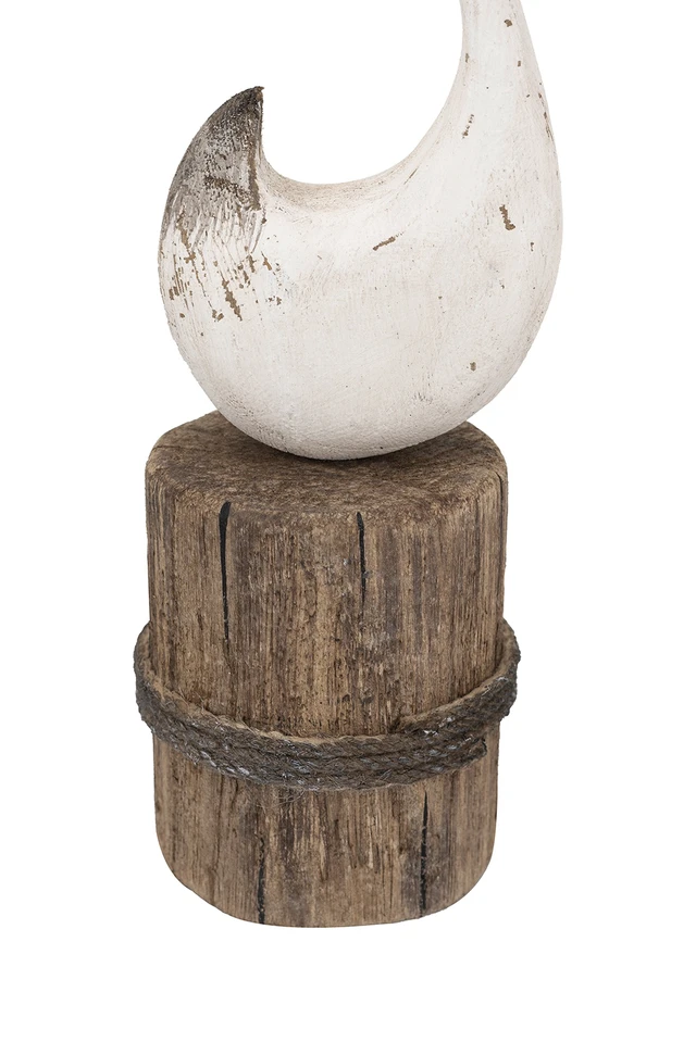Alt view image 6 of 7 - 3 3x10.8 Inch Paulownia Swan Sculpture Brown Base, Brown Antique White, Wood