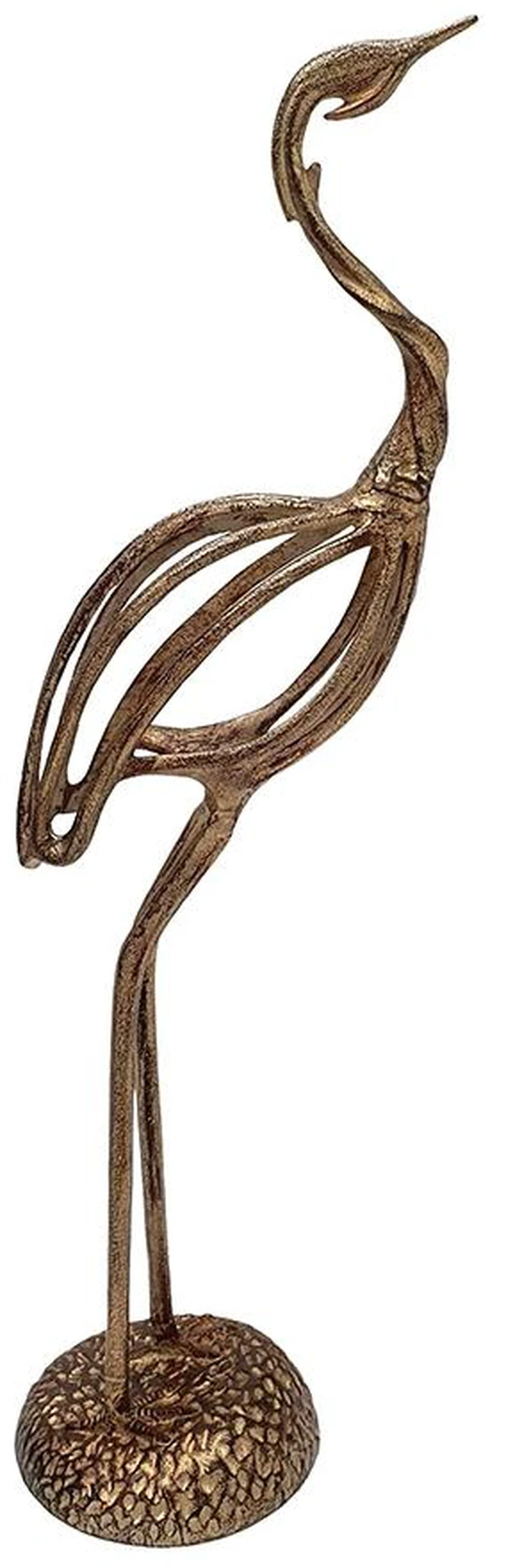 Alt view image 3 of 7 - Inchx 36.8 Inch Aluminum Crane Sculpture Bird Statue, Bronze, Aluminium
