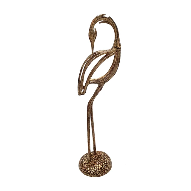 Alt view image 2 of 7 - Inchx 35.2 Inch Aluminum Heron Sculpture Bird Statue, Bronze, Aluminium