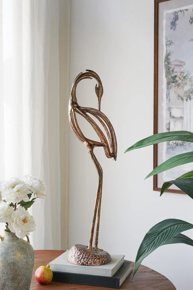 Main image of Inchx 35.2 Inch Aluminum Heron Sculpture Bird Statue, Bronze, Aluminium