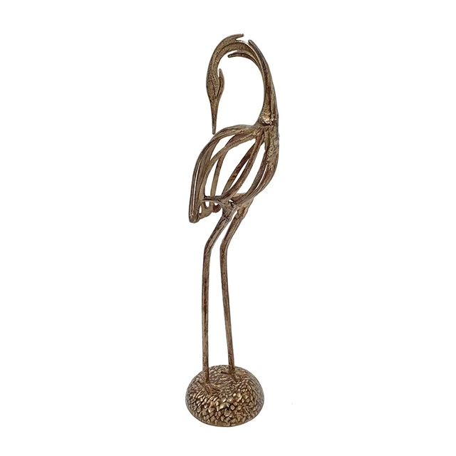 Alt view image 4 of 7 - Inchx 35.2 Inch Aluminum Heron Sculpture Bird Statue, Bronze, Aluminium