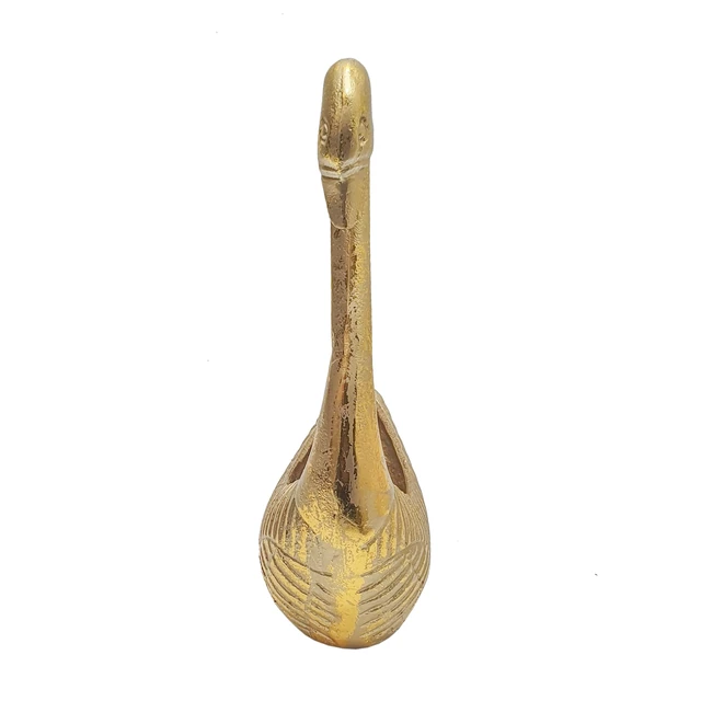 Alt view image 5 of 7 - Inchx 4.1 13 Inch Aluminum Swan Sculpture Swan Planter, Gold, Aluminium