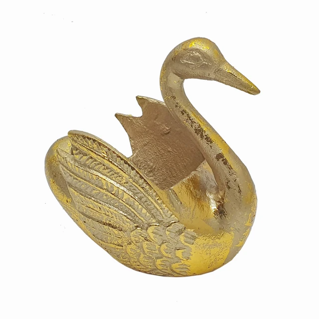 Alt view image 2 of 6 - Inchx 6 Inch Swan Sculpture Aluminum Swan Planter, Gold, Aluminium
