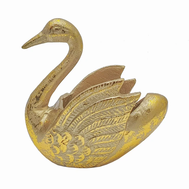 Alt view image 4 of 6 - Inchx 6 Inch Swan Sculpture Aluminum Swan Planter, Gold, Aluminium