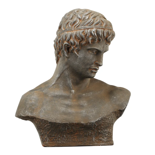Alt view image 2 of 7 - 19 9x22.5 Inch Atticus Bust, Sculpture, Antique Brown, Magnesium Oxide