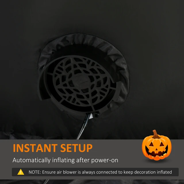 Alt view image 4 of 7 - Halloween Inflatables Outdoor Decorations Pumpkin Head Ghost, Blow LED Yard Decor for Garden Lawn Party Holiday