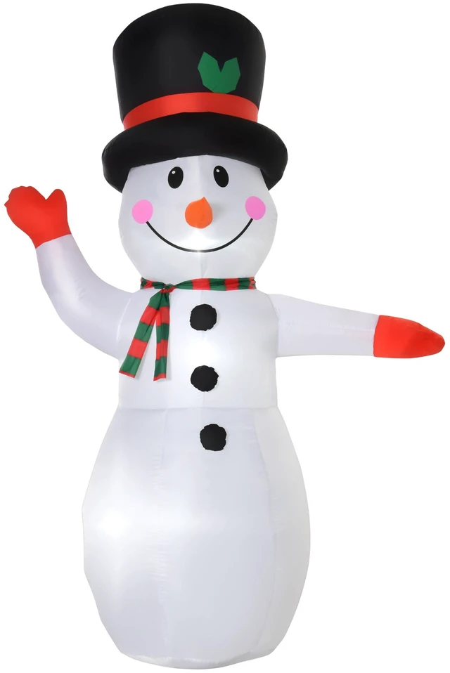 Main image of Christmas Inflatables Outdoor Decorations Snowman, Blow Yard Christmas Decor with LED Lights Display, White, Polyester
