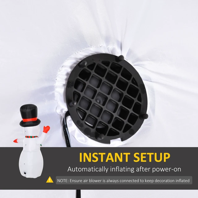 Alt view image 3 of 7 - Christmas Inflatables Outdoor Decorations Snowman, Blow Yard Christmas Decor with LED Lights Display, White, Polyester
