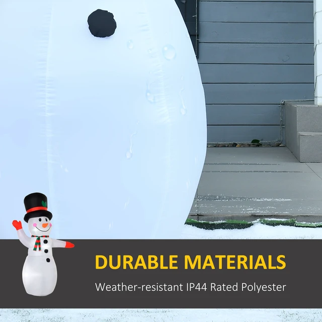 Alt view image 4 of 7 - Christmas Inflatables Outdoor Decorations Snowman, Blow Yard Christmas Decor with LED Lights Display, White, Polyester