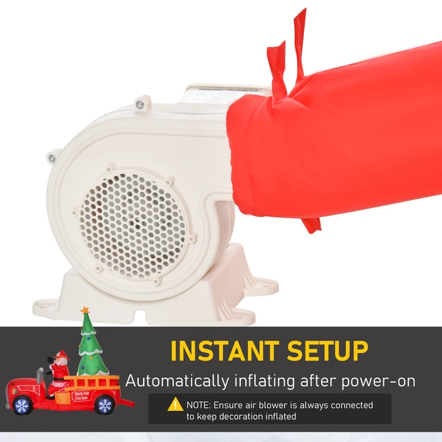 Alt view image 3 of 7 - 7.5 ft Christmas Inflatable Santa Claus Driving Fire Truck with Tree, Outdoor Blow Yard Decoration with LED Lights