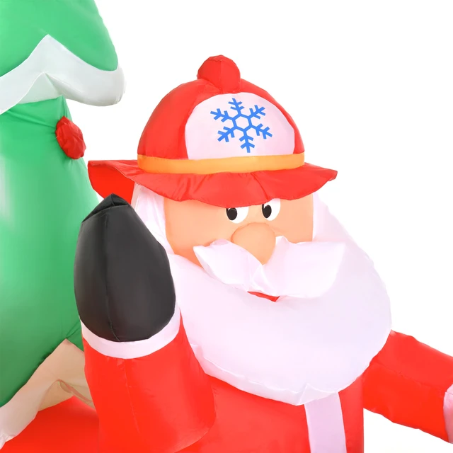 Alt view image 2 of 7 - 7.5 ft Christmas Inflatable Santa Claus Driving Fire Truck with Tree, Outdoor Blow Yard Decoration with LED Lights
