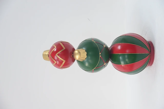 Alt view image 4 of 6 - Stacked Christmas Ball Decoration, Red, Iron