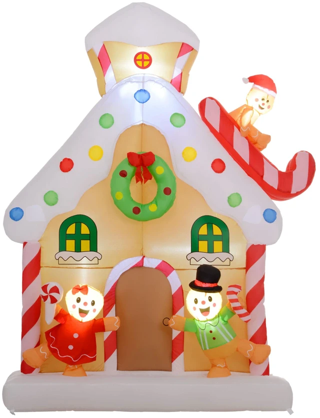 Main image of Christmas Inflatable Gingerbread, Giant Christmas Inflatables Huge Blow Decorations with Built in LED Lights for Indoor