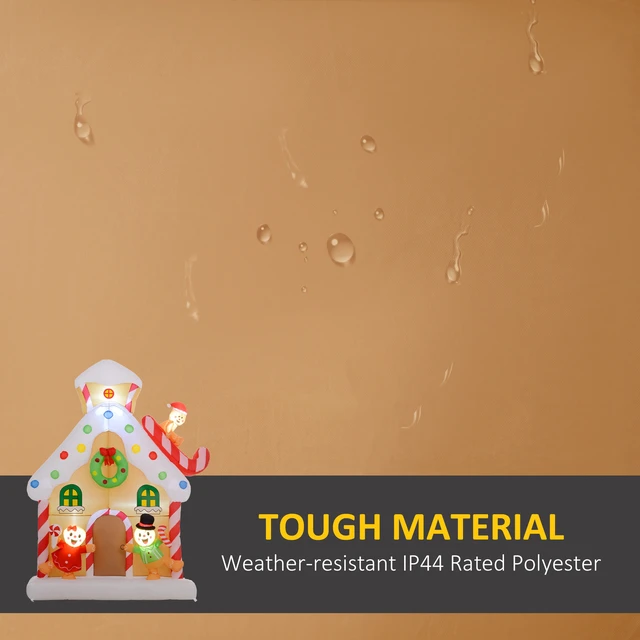 Alt view image 4 of 7 - Christmas Inflatable Gingerbread, Giant Christmas Inflatables Huge Blow Decorations with Built in LED Lights for Indoor