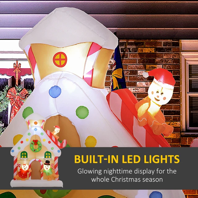Alt view image 5 of 7 - Christmas Inflatable Gingerbread, Giant Christmas Inflatables Huge Blow Decorations with Built in LED Lights for Indoor