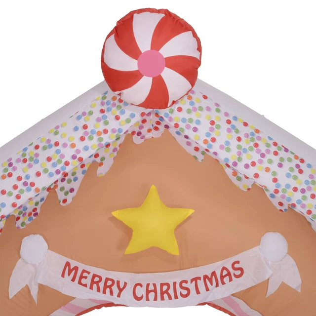 Alt view image 2 of 7 - Christmas Inflatable Gingerbread Archway, Giant Christmas Inflatables Huge Blow Decorations with LED Lights for Indoor