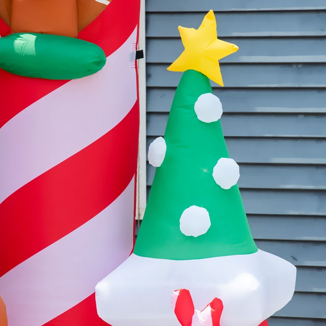 Alt view image 2 of 7 - 10 ft Christmas Inflatables Outdoor Decorations Candy Castle, Blow LED Yard Christmas Decor Built in Rotating Colorful