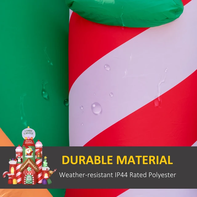 Alt view image 4 of 7 - 10 ft Christmas Inflatables Outdoor Decorations Candy Castle, Blow LED Yard Christmas Decor Built in Rotating Colorful