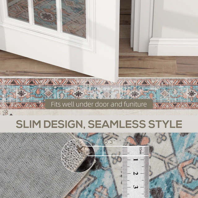 Alt view image 2 of 7 - 4 Area Rug, Machine Washable Rug Non-Slip Floor Carpet for Living Dining, Brown, Polyester