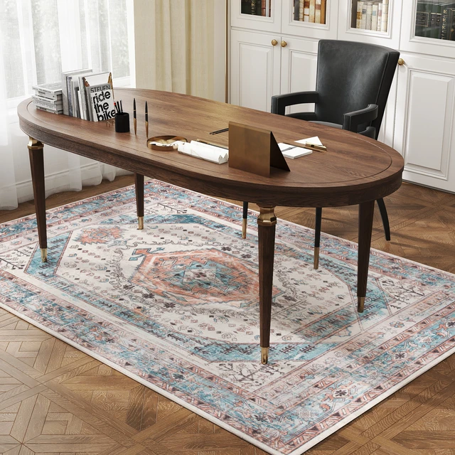 Alt view image 3 of 7 - 4 Area Rug, Machine Washable Rug Non-Slip Floor Carpet for Living Dining, Brown, Polyester