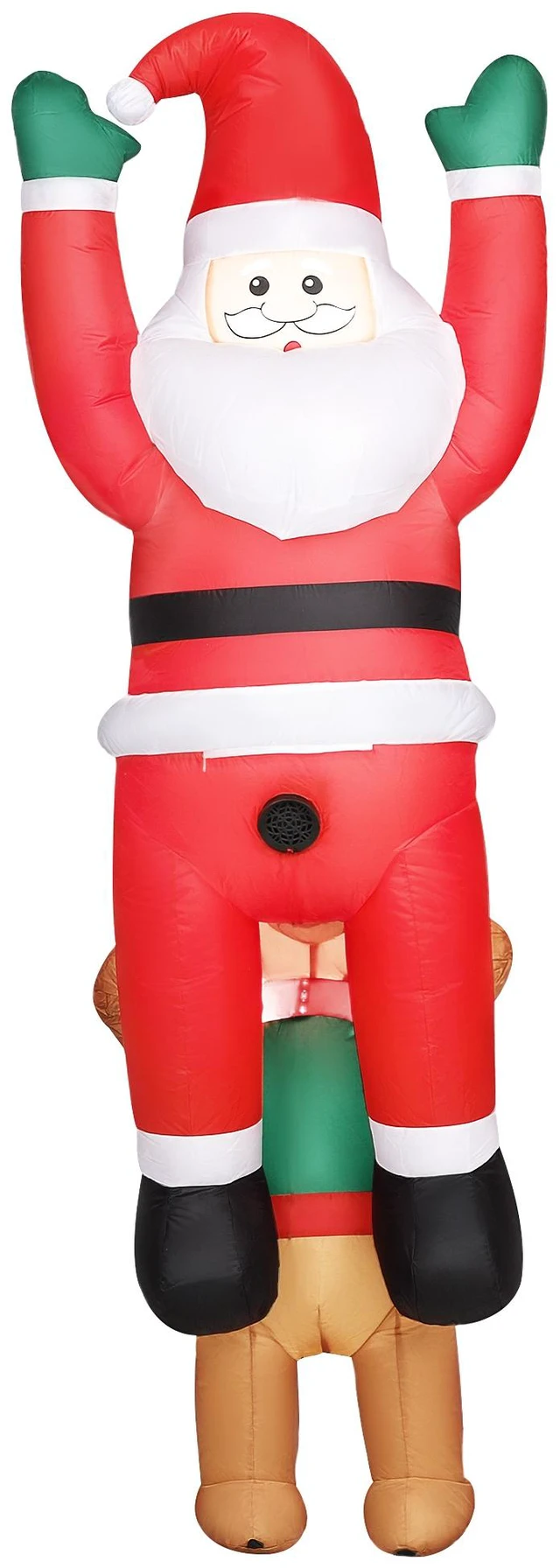 Main image of Hanging Christmas Inflatable Santa with Dog, Christmas Blow Decoration with Built in LED Lights for Garden Indoor
