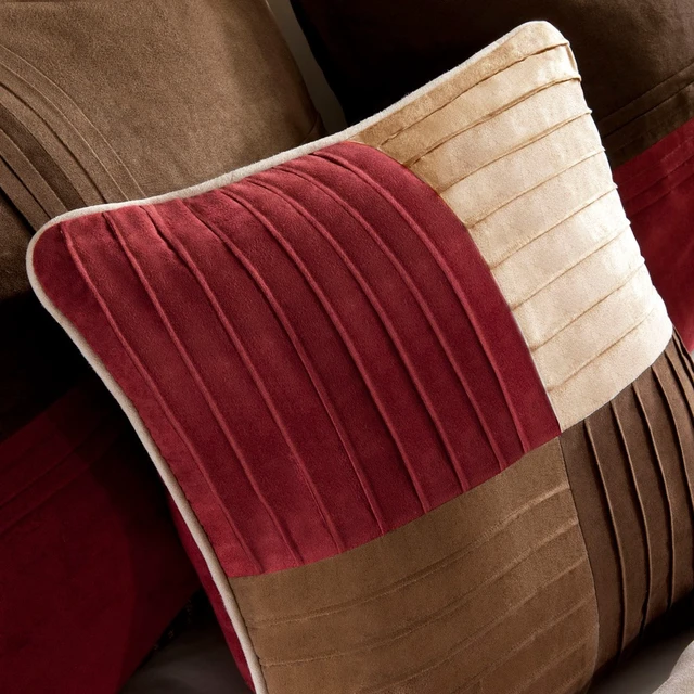 Alt view image 5 of 7 - 7 Piece Microsuede Comforter Set Cal King, Red, Polyester, Bedding Sets