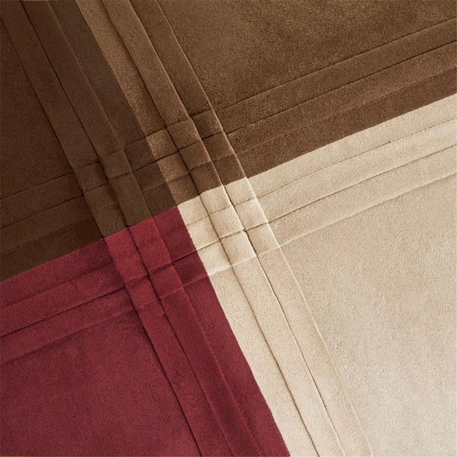 Alt view image 7 of 7 - 7 Piece Microsuede Comforter Set Cal King, Red, Polyester, Bedding Sets