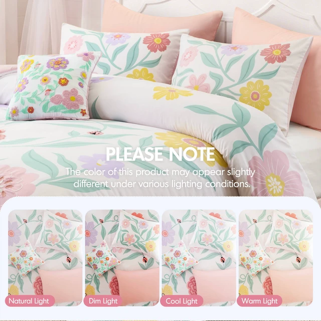 Alt view image 4 of 7 - Full Queen Comforter Set, Multicolor Pink, Microfiber, Bedding Sets