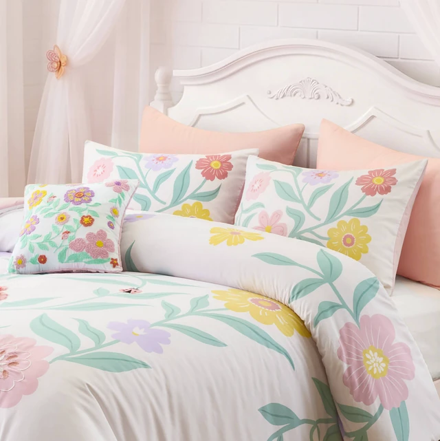 Alt view image 7 of 7 - Full Queen Comforter Set, Multicolor Pink, Microfiber, Bedding Sets