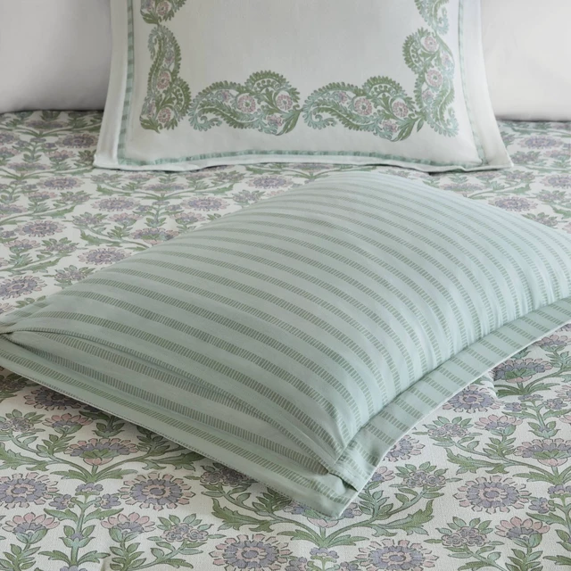 Alt view image 6 of 7 - Full Queen Comforter Set, Green, Polyester, Bedding Sets