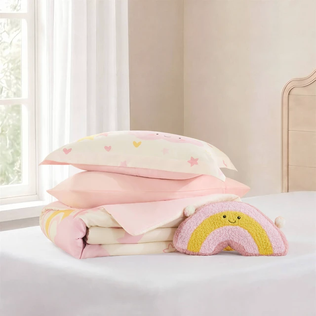 Alt view image 3 of 7 - Twin Comforter Set, Multicolor Pink, Microfiber, Bedding Sets