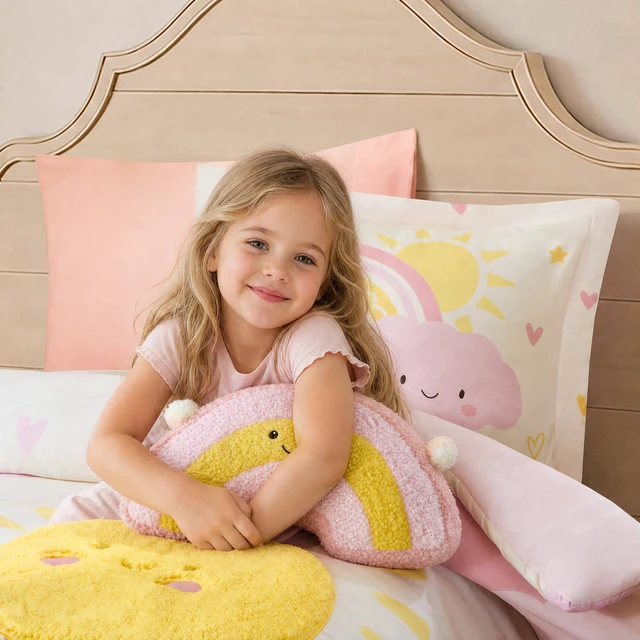 Alt view image 7 of 7 - Twin Comforter Set, Multicolor Pink, Microfiber, Bedding Sets