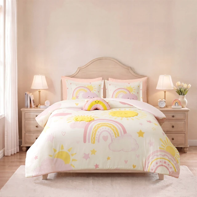 Alt view image 4 of 7 - Full Queen Comforter Set, Multicolor Pink, Microfiber, Bedding Sets