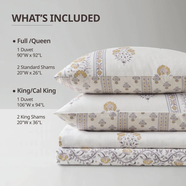 Alt view image 3 of 7 - King Cal King Duvet Set, Multicolor, Polyester, Bedding Sets