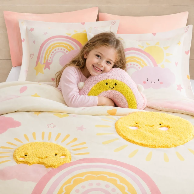 Alt view image 7 of 7 - Full Queen Comforter Set, Multicolor Pink, Microfiber, Bedding Sets