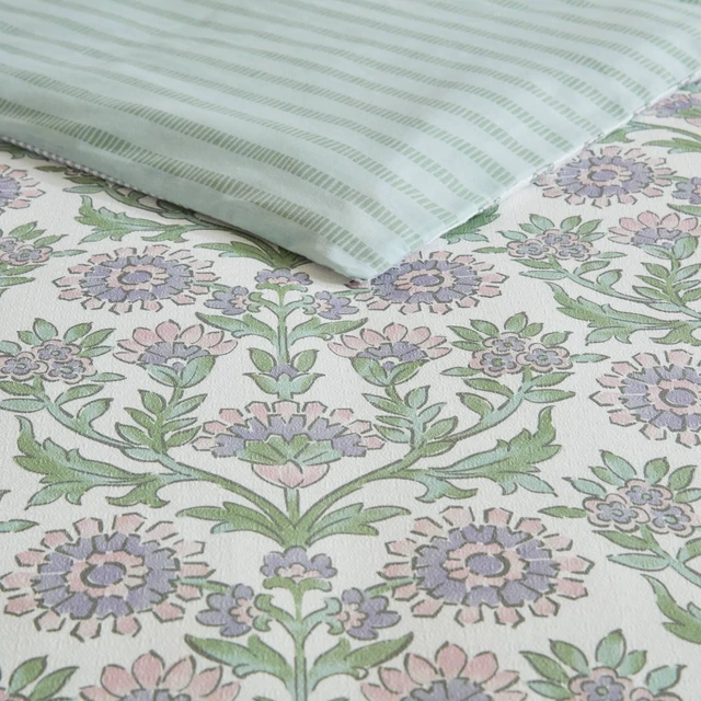 Alt view image 3 of 7 - King Cal King Duvet Set, Green, Polyester, Bedding Sets