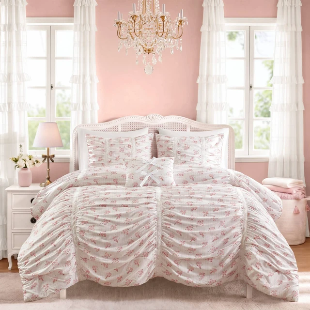 Main image of Twin Comforter Set, Pink, Microfiber, Bedding Sets