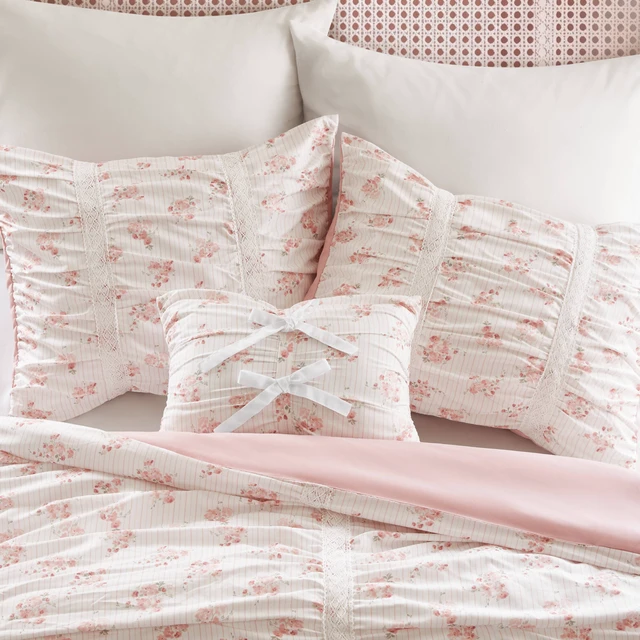 Alt view image 5 of 7 - Full Queen Comforter Set, Pink, Microfiber, Bedding Sets