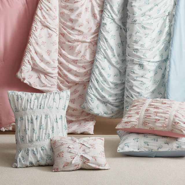 Alt view image 7 of 7 - Full Queen Comforter Set, Pink, Microfiber, Bedding Sets