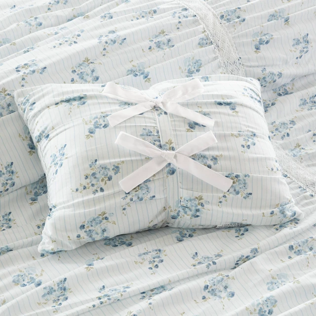 Alt view image 4 of 7 - Full Queen Comforter Set, Blue, Microfiber, Bedding Sets