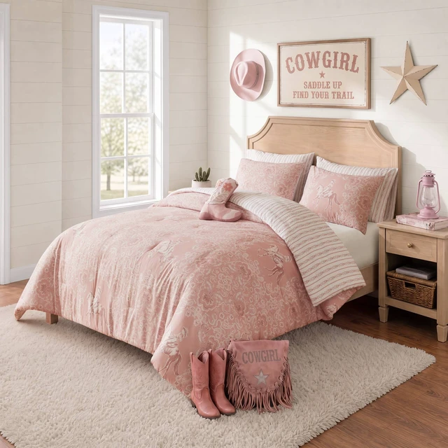 Alt view image 2 of 7 - Full Queen Comforter Set, Pink, Microfiber, Bedding Sets